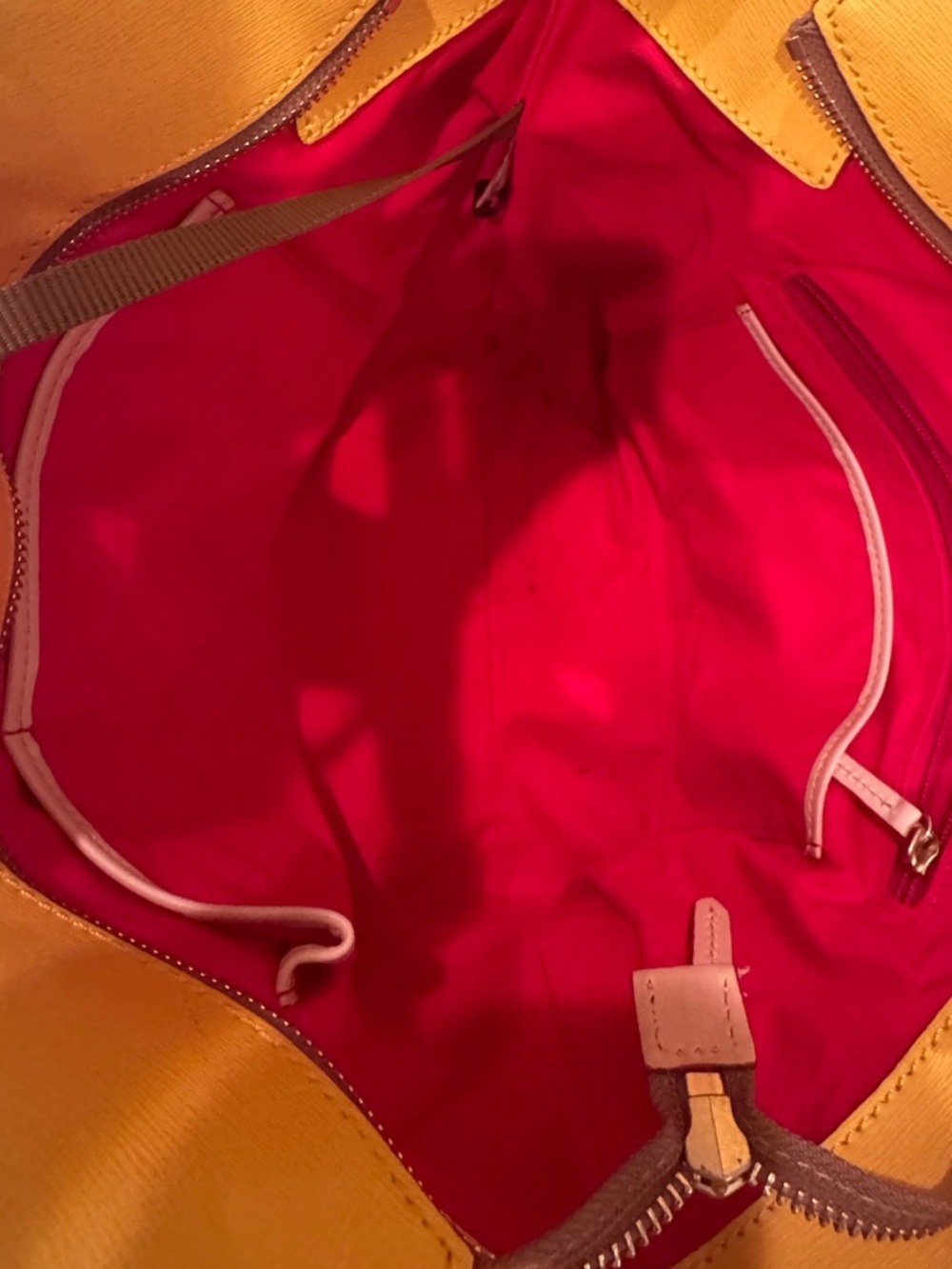 Dooney & Bourke - Maddie Shoulder Bag - Dandelion Saffiano/Textured Leather EUC - Picture 11 of 15